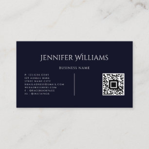 Cartão De Visita Script de QR Code Personalizado Minimalista Modern