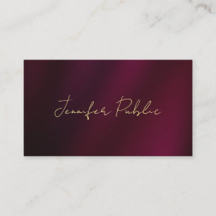 Cartão De Visita Script Dourado de Texto Elegante manuscrito e luxu