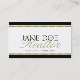 Cartão De Visita Script Dourado do Agente de Imóveis do Realator Br