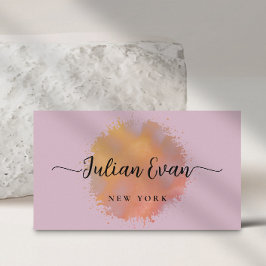 Cartão De Visita Script Elegante Holográfico Moderno - Brilhante