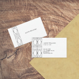 Cartão De Visita Script Elegante Mínimo e Moderno Geométrico