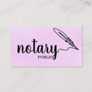 Cartão De Visita Script Elegante notário público comum preto e bran
