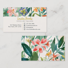 Cartão De Visita Script Floral Elegante Dourado | Mídia social