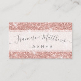 Cartão De Visita Script Glitter Lashes Dourado de Rosa de Bico Meni