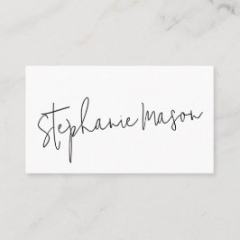 Cartão De Visita Script minimalista de Modelo branco simples