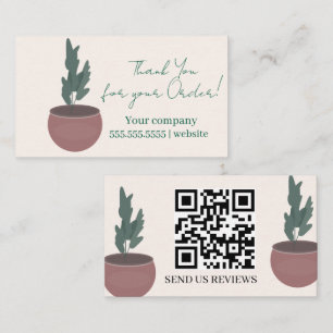 Cartão De Visita Script Planta Obrigado