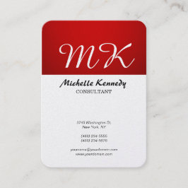 Cartão De Visita Script Vertical Chubby Red Stripe White Brusca
