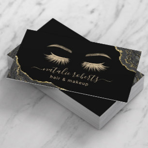 Cartão De Visita Scripts de Assinatura Salão de Beleza Marble Pret