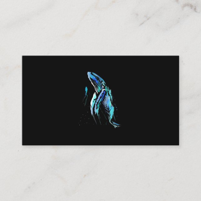 Cartão De Visita Scuba Diver Humpback Baleia Nadando Presente (Frente)