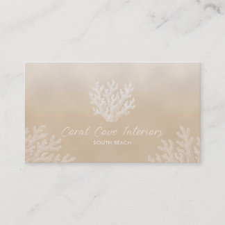 Cartão De Visita Sea Coral Silhouette | Sandy Pearl Business Card