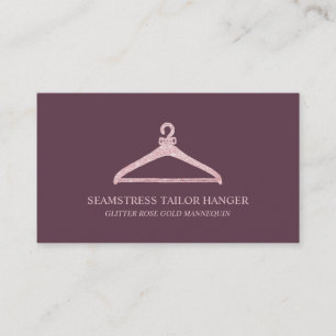 Cartão De Visita Seamstress Tailor Hanger Burgundy