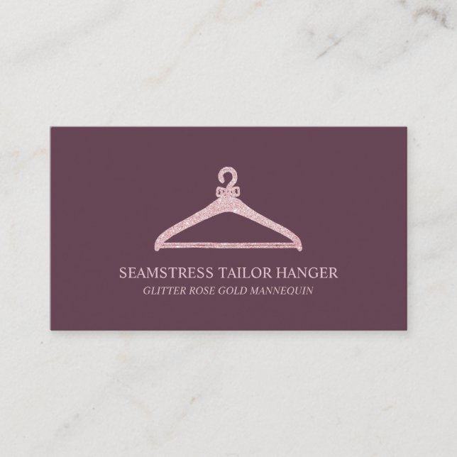 Cartão De Visita Seamstress Tailor Hanger Burgundy (Frente)