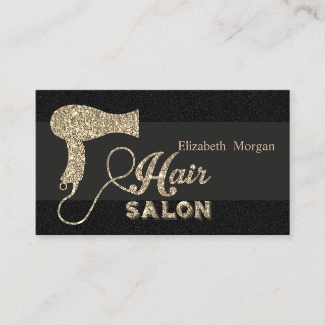 Cartão De Visita Secador de Cabelo Profissional Elegante (Frente)