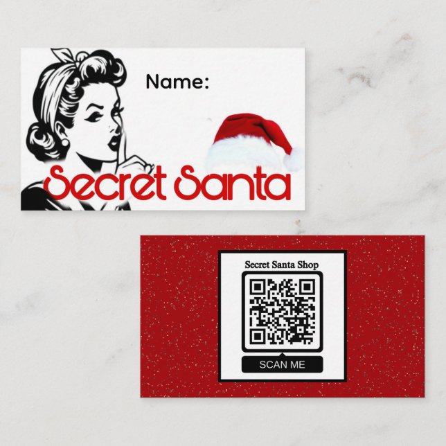 Cartão De Visita Secret Santa Name Card (Frente/Verso)