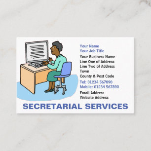 Cartão De Visita Secretaria de Serviços da Black Female.