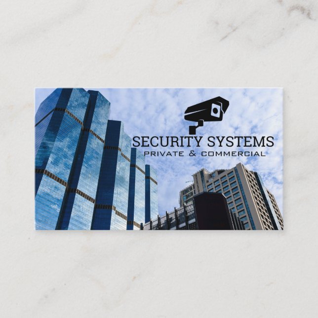 Cartão De Visita Security Camera Logo | Corporate Sky Scrapers (Frente)