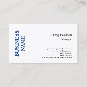 Cartão De Visita Seda Premium Azul Branco Minimalista Moderno