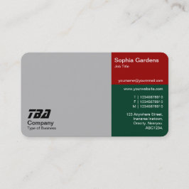 Cartão De Visita Sede - Cinzas, Ruby Red e Dk Green