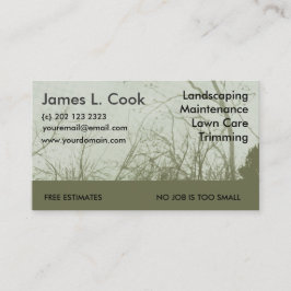 Cartão De Visita Sega ajardinando verde elegante moderna do cuidado