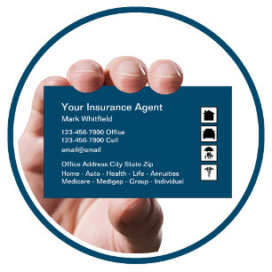 Cartão De Visita Seguro Auto Saúde Vida Agente de Negócios Empresar
