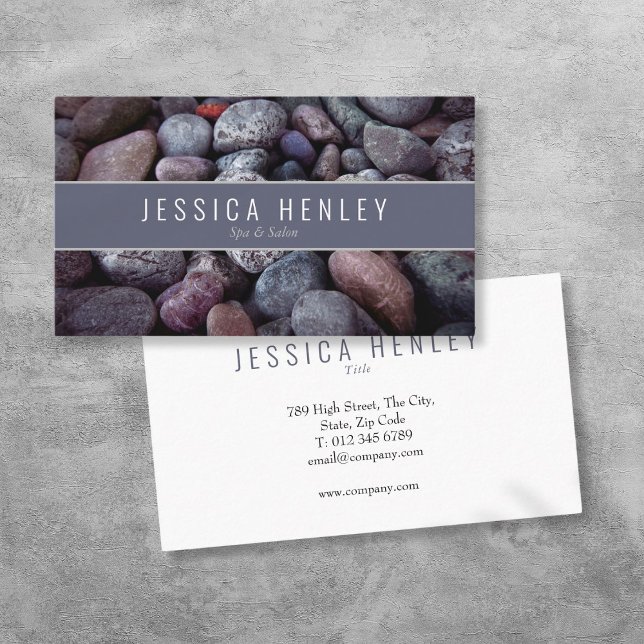 Cartão De Visita Seixo de Praia Moderno Simples (Simple Modern Beach Pebble Business Card)
