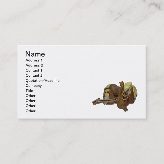 Cartão De Visita Sela ocidental velha (Frente)