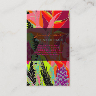 Cartão De Visita Selva Havaiana PixDezines 3 - fundo personalizado