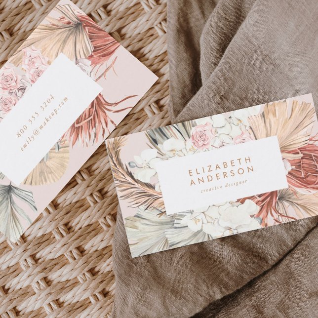 Cartão De Visita Selva Tropical Floral de Grass (Criador carregado)