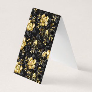 Cartão De Visita Sem costura com orquídeas de joalharia