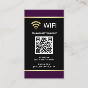 Cartão De Visita Senha de Rede Wifi de Código QR Personalizado Mod