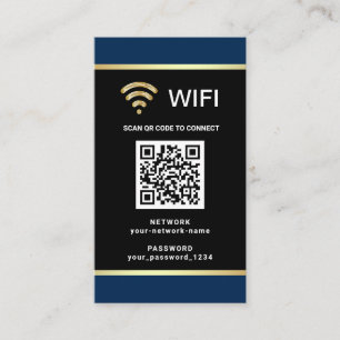 Cartão De Visita Senha de Rede Wifi de Código QR Personalizado Mod