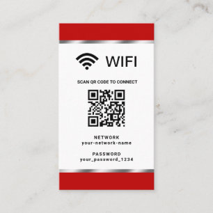 Cartão De Visita Senha e rede Wi-Fi de código QR personalizados