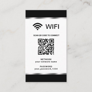Cartão De Visita Senha e rede Wi-Fi de código QR personalizados