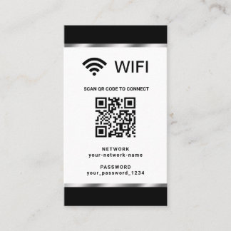 Cartão De Visita Senha e rede Wi-Fi de código QR personalizados