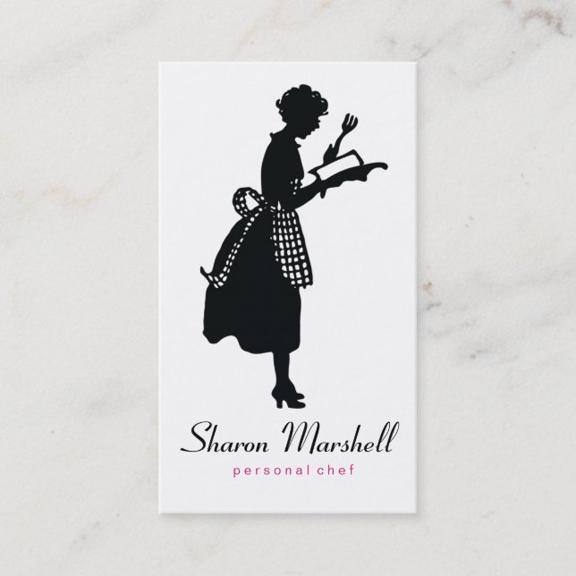 Cartão De Visita Senhora bonita Fêmea Cozinheiro chefe Cozimento (Frente)