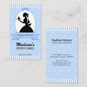 Cartão De Visita Senhora elegante Silhueta Cupcake