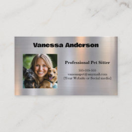 Cartão De Visita Separador de Pet de Textura Metálica Personalizáve