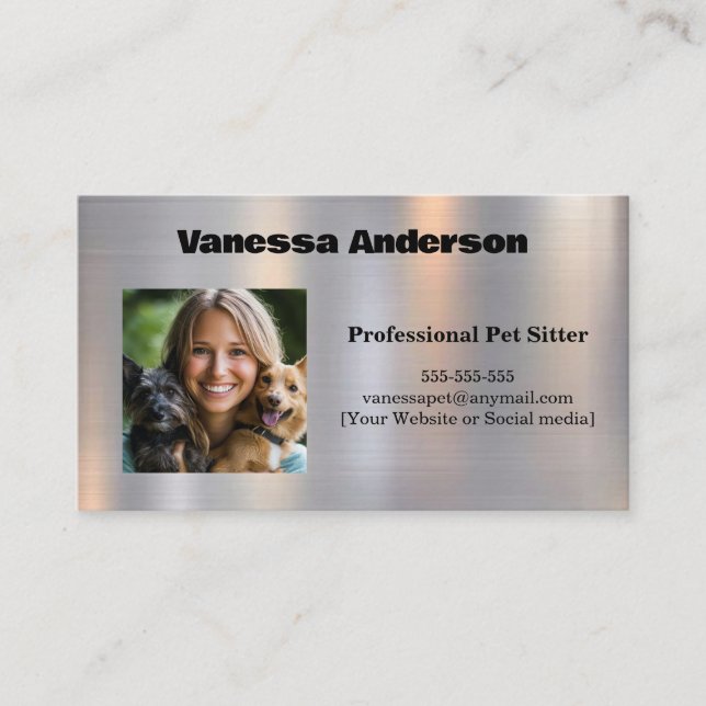 Cartão De Visita Separador de Pet de Textura Metálica Personalizáve (Frente)