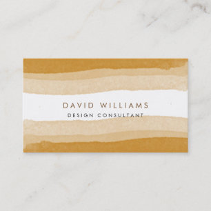 Cartão De Visita Sepia Watercolor Splatter Cute Artist Beach