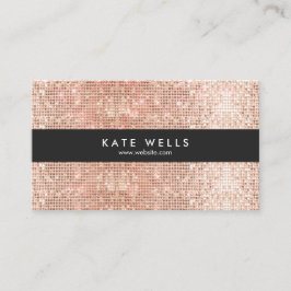 Cartão De Visita Sequência Dourada de Rosa de Faux Faux de Na moda 