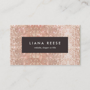 Cartão De Visita Sequência Dourada moderna de beleza Salon Brown Pl