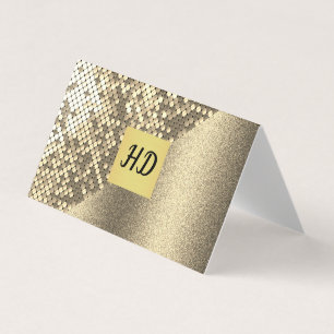 Cartão De Visita Sequência e brilho / Lux Dourado