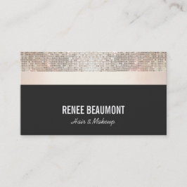 Cartão De Visita Sequência Moderna Chic Negrito Dourada e Preta