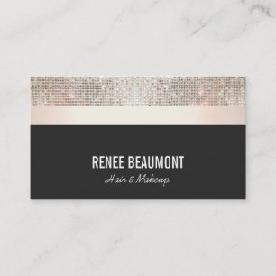 Cartão De Visita Sequência Moderna Chic Negrito Dourada e Preta