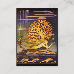 Cartão De Visita Sereia do vintage