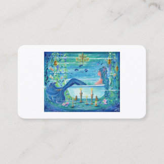 Cartão De Visita Sereia em uma arte de banheira por Renee Lavoie