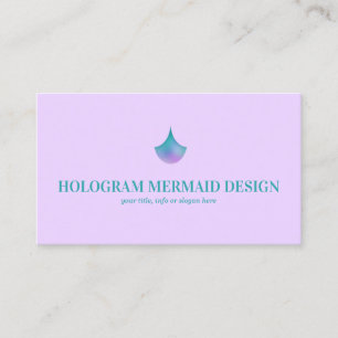 Cartão De Visita Sereia holograma roxo verde azul turquesa