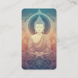 Cartão De Visita Serene Meditating Buddha Mandala  - Spiritu
