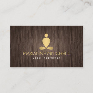 Cartão De Visita Serene Yoga, Meditação, Zen Wood Look