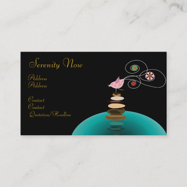 Cartão de visita, Serenidade Agora (Frente)